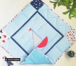 Одеяло на выписку Кораблик, лоскутное одеяло в морском стиле, подарок на рождение