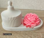 Набор гипсовый из шкатулки, подноса и свечи