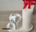 Набор из 3х предметов (поднос, кашпо, свеча)