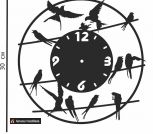 Часы с ласточками - размер