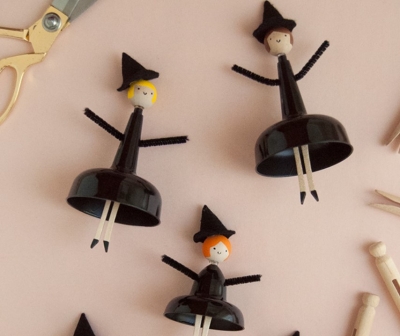 Куклы на прищепках на Хэллоуин